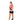 Women’s sports bra and shorts set in red/pink and black with stretchy breathable fabric