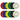 A set of 12 CAP Barbell weight plates in multiple colors (red, blue, yellow, green, black, and off-white) arranged in two rows of six on a solid white background.