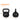 Black kettle sandbag weight with ergonomic handles, durable CAP 20 lb workout training